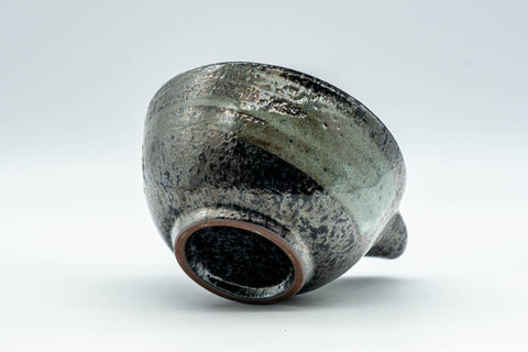 Tezumi — Japanese Katakuchi - Brushed Hakeme Water Cooler - 100ml — inverted showing the foot ring