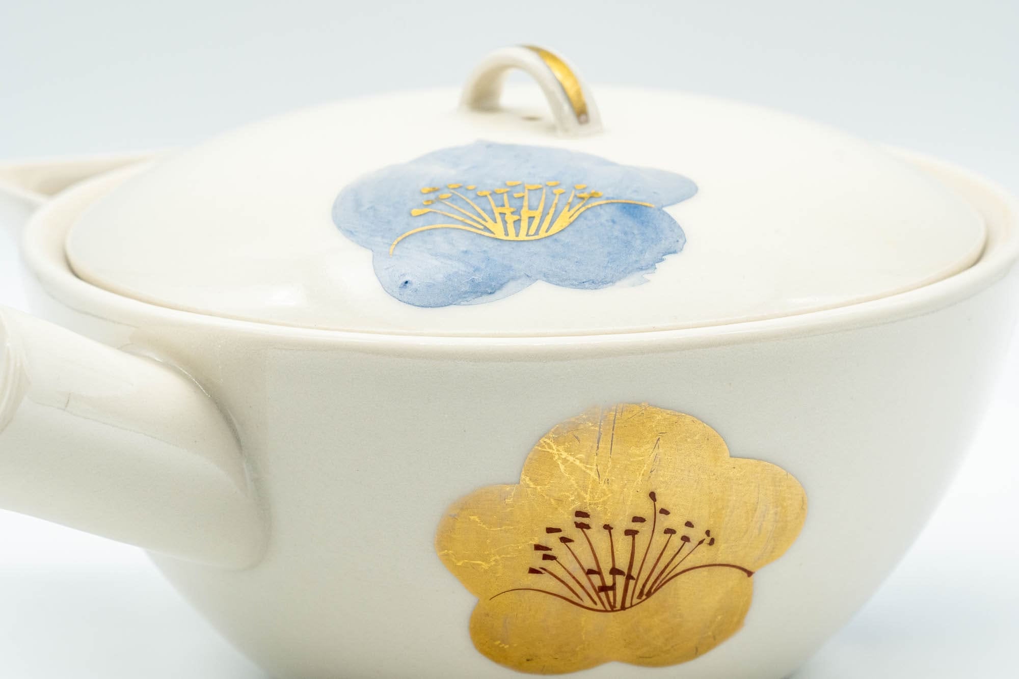 Japanese Kyusu - Floral Porcelain Debeso Teapot - 400ml - Tezumi