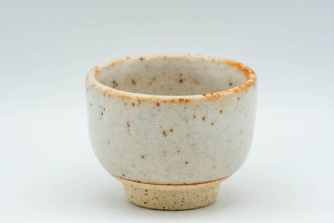 Tezumi — Japanese Teacups - Set of 3 Orange, White, and Grey-Green Guinomi - 35ml — tipped to show the interior