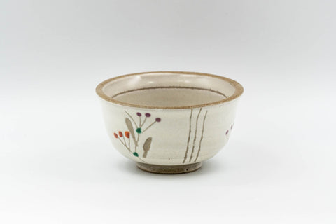 Japanese Teacup - Floral White Glazed Guinomi - 50ml