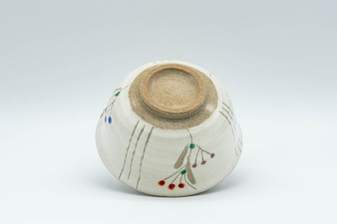 Japanese Teacup - Floral White Glazed Guinomi - 50ml