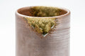 Japanese Teacup - Stoneware Shigaraki-yaki Yunomi - 190ml - closeup of the rim showing the running green ash glaze
