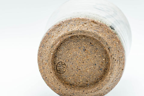 Tezumi — Japanese Teacup - Otani-yaki Wabi-Sabi Spiraling Yunomi - 120ml — tipped to show the interior