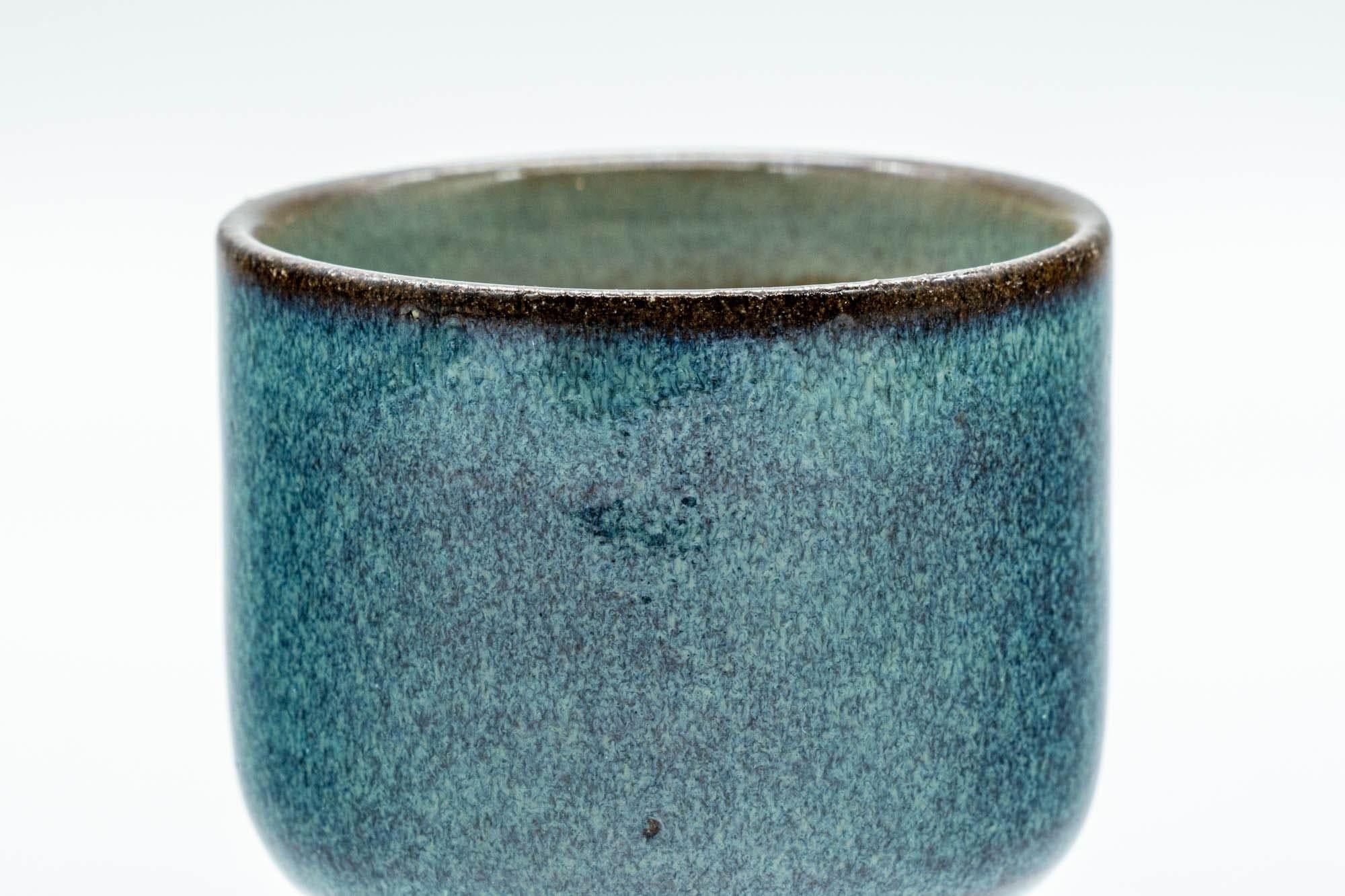 Japanese Teacup - Turquoise Blue Hare's Fur Glazed Guinomi - 40ml - Tezumi