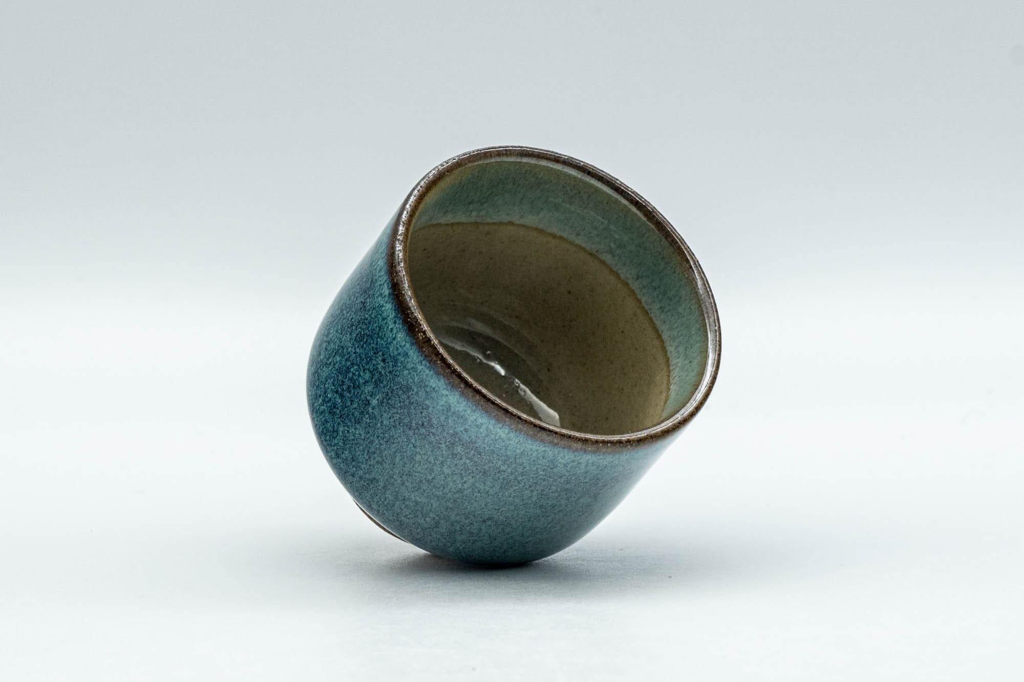 Japanese Teacup - Turquoise Blue Hare's Fur Glazed Guinomi - 40ml - Tezumi