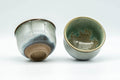 Tezumi — Japanese Teacups - Pair of Green Drip-Glazed Yunomi - 100ml — top-down view of the interior