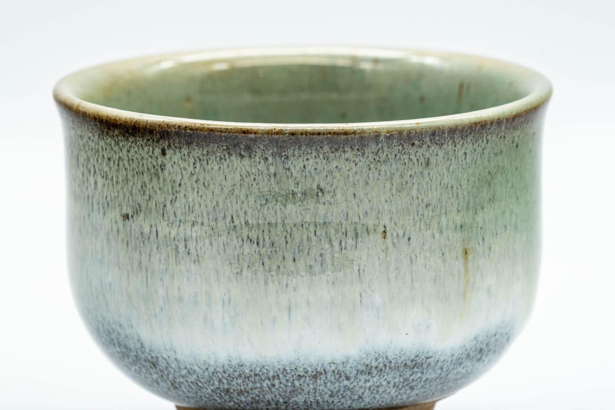 Japanese Teacups - Pair of Green Drip-Glazed Yunomi - 100ml - Tezumi