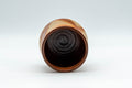 Japanese Teacup - Hidasuki Bizen-yaki Yunomi - 170ml - top-down view showing the dark interior