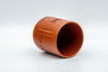 Japanese Teacup - Bamboo Engraved Tokoname-yaki Yunomi - cup tilted to show the dark interior