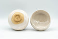 Tezumi — Japanese Teacups - Pair of White Glazed Wide Yunomi - 150ml — top-down view of the interior