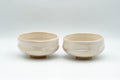 Tezumi — Japanese Teacups - Pair of White Glazed Wide Yunomi - 150ml — front view from another angle
