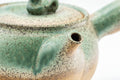 Tezumi — Japanese Kyusu - Speckled Green Glazed Serpent Lid Teapot - 350ml — side profile showing the spout and handle