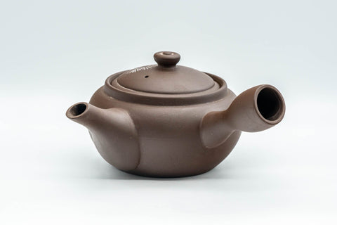 Tezumi — Japanese Kyusu - Brown and White Bamboo Teapot - 375ml — three-quarter view from the opposite side