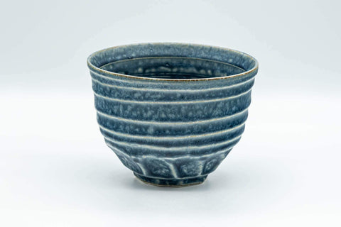 Japanese Matcha Bowl - Blue Geometric Spiraling Chawan - 450ml - Tezumi
