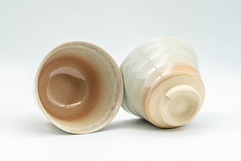 Japanese Teacups - Pair of Sori-gata Hagi-yaki Yunomi - 90ml