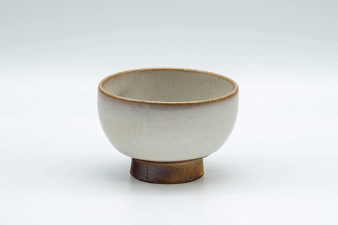 Tezumi — Japanese Teacup - White Glazed Wan-nari Guinomi - 45ml — front view