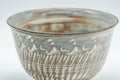 Tezumi — Japanese Teacup - Engraved Floral Spiraling Kyo-yaki Yunomi  - 130ml — tipped to show the interior