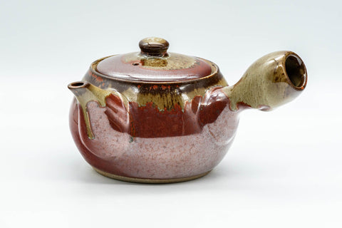 Japanese Tea Set - Drip-Glazed Debeso Kyusu Teapot and Yunomi Teacup
