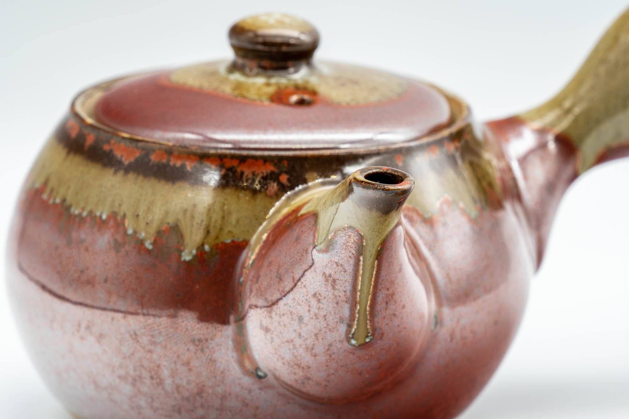Japanese Tea Set - Drip-Glazed Debeso Kyusu Teapot and Yunomi Teacup