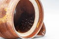 Tezumi — Japanese Houhin - Burgundy Nasu-gata Do-ake Houhin - 400ml — side profile showing the spout and handle
