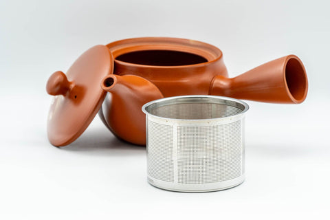 Japanese Kyusu - 常滑焼 Tokoname-yaki Basket Strainer Teapot - 300ml