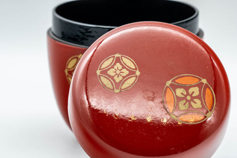 Japanese Natsume - Shippo Red Matcha Tea Caddy  - 100ml