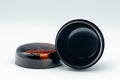 Japanese Natsume - Egrets Lacquer Matcha Tea Caddy - 100ml - the caddy with its lid removed showing the interior