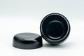 Japanese Natsume - Shiribari Black Lacquer Matcha Tea Caddy - 100ml - the caddy with its lid removed showing the black interior