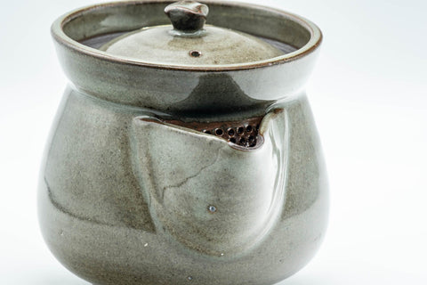 Japanese Tea Set - Otani-yaki Do-ake Houhin Teapot and Yunomi Teacup - 250ml - top-down view of the houhin opening and lid