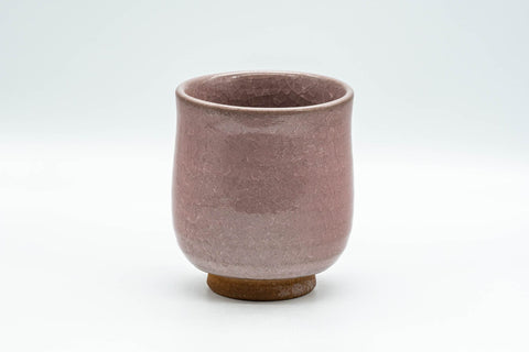Japanese Teacup - Tachikichi Pink Snowflake Glazed Yunomi - 200ml - alternate side view of the pink glazed cup