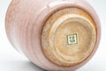 Tezumi — Japanese Teacup -  橘吉 Tachikichi Pink-Purple Snowflake Glazed Yunomi - 200ml — inverted showing the foot ring