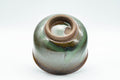 Tezumi — Japanese Teacups - Set of 3 Olive and Purple Yunomi - 150ml — closeup of the foot
