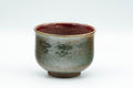 Tezumi — Japanese Teacups - Set of 3 Olive and Purple Yunomi - 150ml — tipped to show the interior