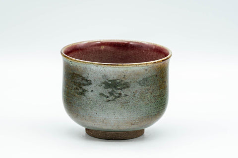 Tezumi — Japanese Teacups - Set of 3 Olive and Purple Yunomi - 150ml — tipped to show the interior