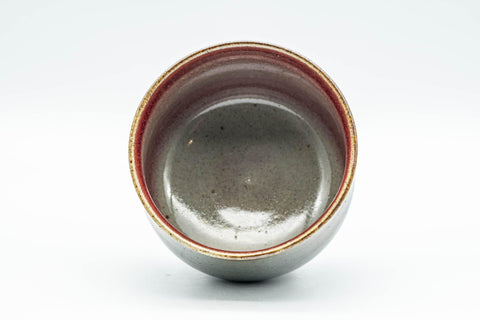 Tezumi — Japanese Teacups - Set of 3 Olive and Purple Yunomi - 150ml — closeup of the glaze