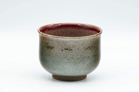 Tezumi — Japanese Teacups - Set of 3 Olive and Purple Yunomi - 150ml — inverted showing the foot ring