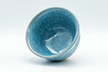 Japanese Teacup - 橘吉 Blue Snowflake Celadon Glazed Yunomi - 140ml - angled view showing the crackled glaze interior