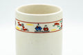 Tezumi — Japanese Teacup - Prancing Deer and Villagers White Glazed Yunomi - 200ml — inverted showing the foot ring
