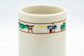 Tezumi — Japanese Teacup - Prancing Deer and Villagers White Glazed Yunomi - 200ml — closeup of the glaze