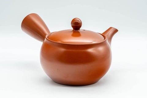 Tezumi — Japanese Kyusu - Classic Tokoname-yaki Teapot - 325ml — side view showing the spout