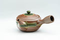 Tezumi — Japanese Kyusu - Ash Glazed Banko-yaki Teapot - 350ml — side view showing the spout