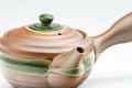 Tezumi — Japanese Kyusu - Ash Glazed Banko-yaki Teapot - 350ml — side profile showing the spout and handle