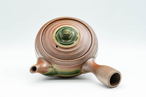 Tezumi — Japanese Kyusu - Ash Glazed Banko-yaki Teapot - 350ml — top-down view of the lid