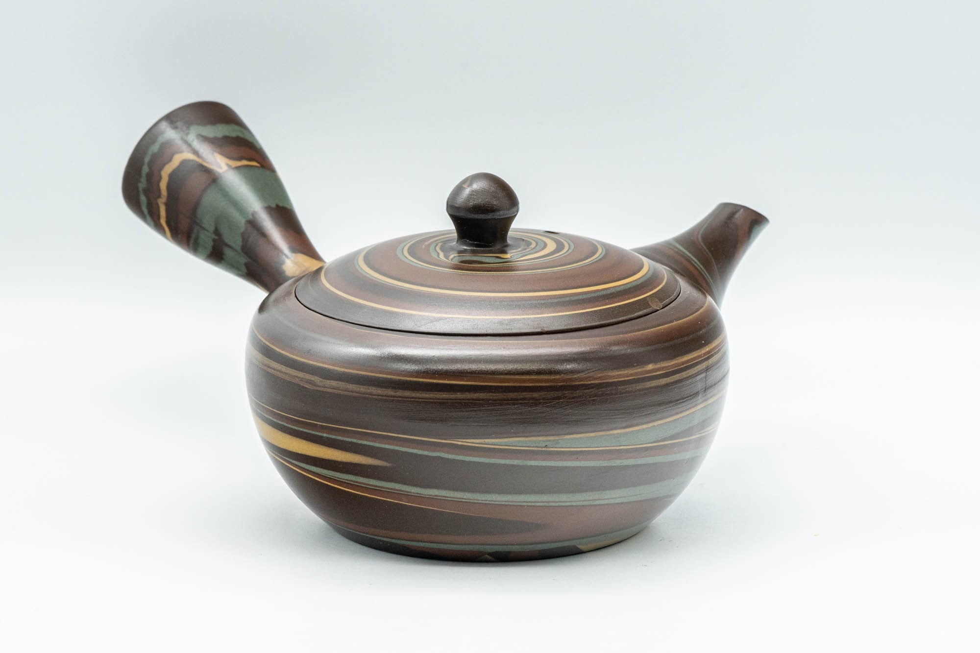 Japanese Kyusu - 伸康 Nobuyasu Nerikomi Tokoname-yaki Teapot - 275ml