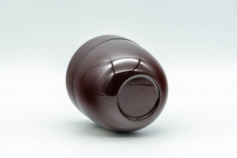Japanese Natsume Matcha Caddy - Tea Canister - 七宝 Lacquer Natsume - 120ml - angled view of the caddy and lid