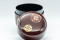 Japanese Natsume Matcha Caddy - Tea Canister - 七宝 Lacquer Natsume - 120ml - overhead view of the open caddy