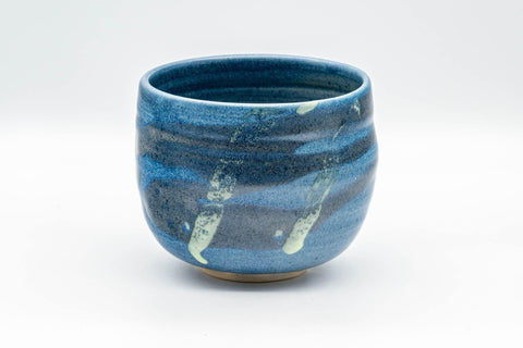 Japanese Matcha Bowl - Blue Hakeme Glazed Wabi-Sabi Chawan - 500ml - Tezumi