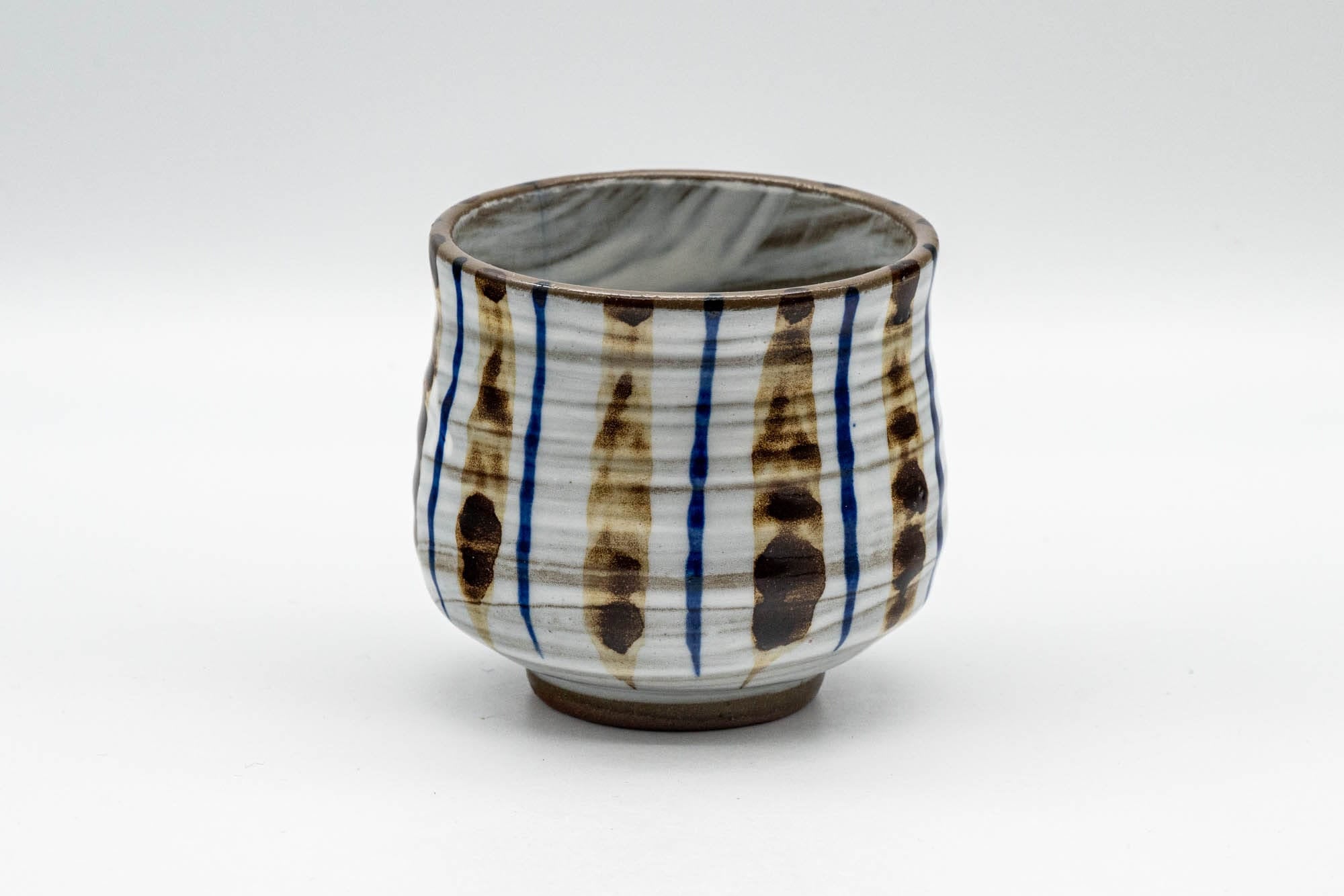 Japanese Teacup - Brush-Glazed Striped Yunomi - 140ml