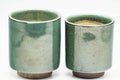 Japanese Teacups - Pair of Green and Yellow Meoto Yunomi - Tezumi