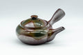 Tezumi — Japanese Kyusu - Ash Glazed Banko-yaki Teapot - 225ml — three-quarter view